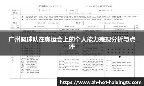 广州篮球队在奥运会上的个人能力表现分析与点评